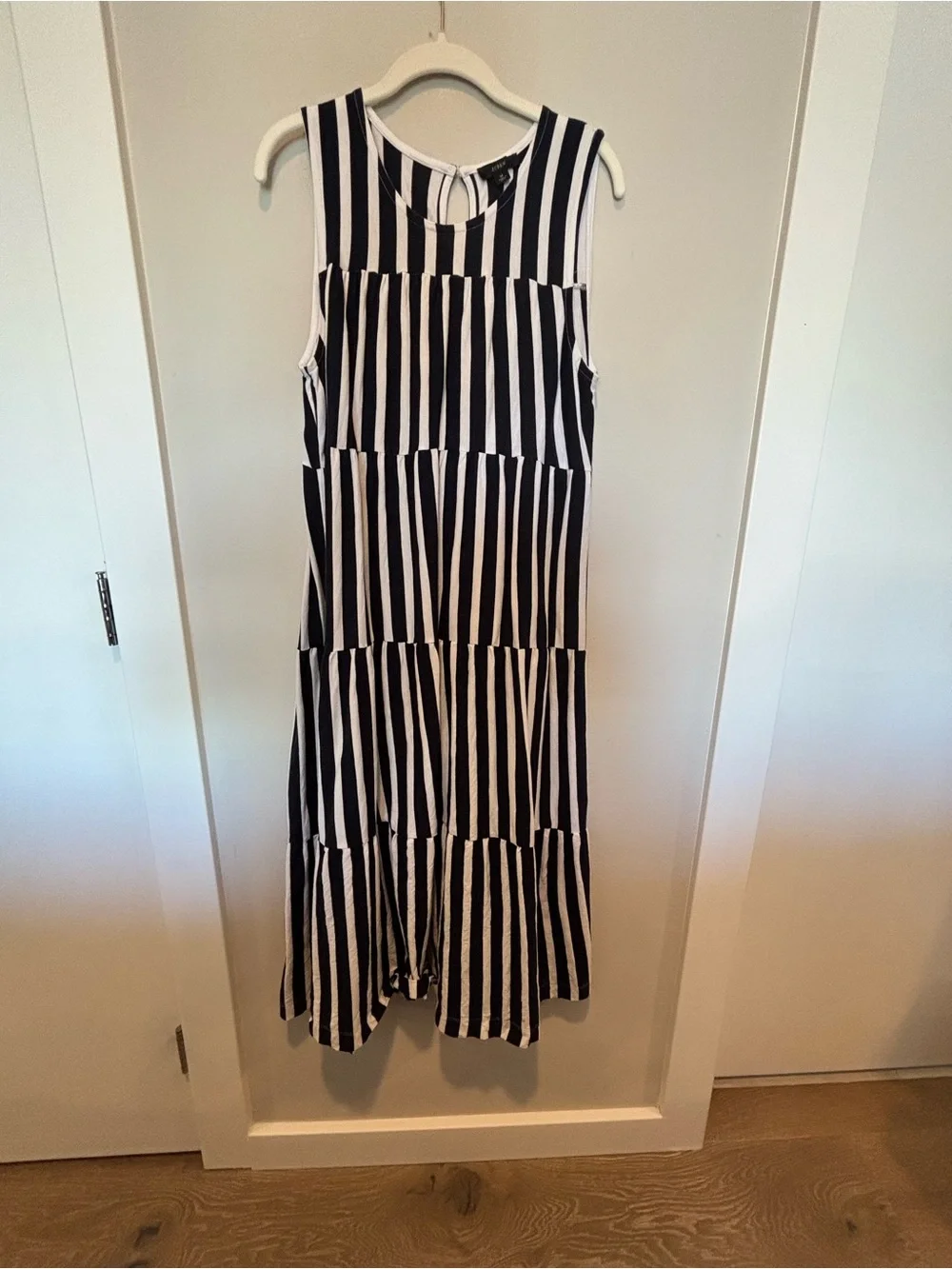 J. Crew Black and White Striped Maxi Dress